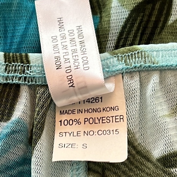 🏁 SALE 🏁 CAMI SWIM Tropical Turquoise Mesh Sarong Pool Pants, Size S - Picture 4 of 6